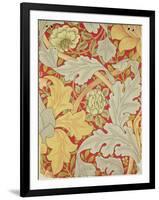 Acanthus Leaves and Wild Rose on a Crimson Background, Wallpaper Design-William Morris-Framed Giclee Print