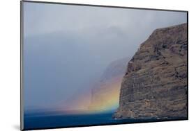 Acantilado De Los Gigantes (Giant's Cliffs) with a Rainbow over the Sea, Tenerife, Canary Islands-Relanzón-Mounted Photographic Print
