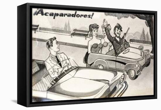 Acaparadores! Postcard-null-Framed Stretched Canvas