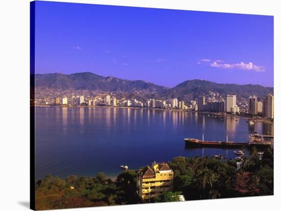 Acapulco Bay, Acapulco, Mexico-Walter Bibikow-Stretched Canvas