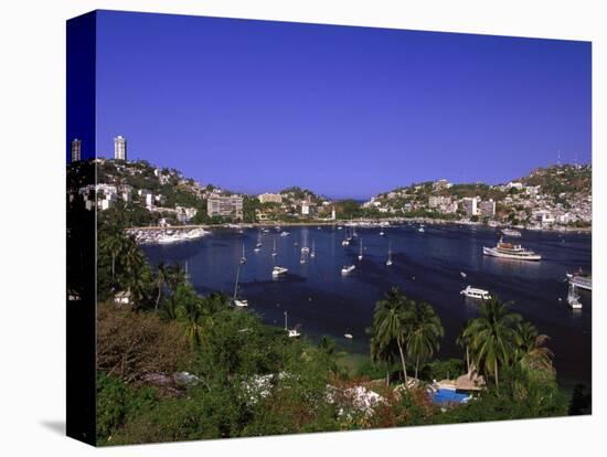 Acapulco Bay, Acapulco, Mexico-Walter Bibikow-Stretched Canvas