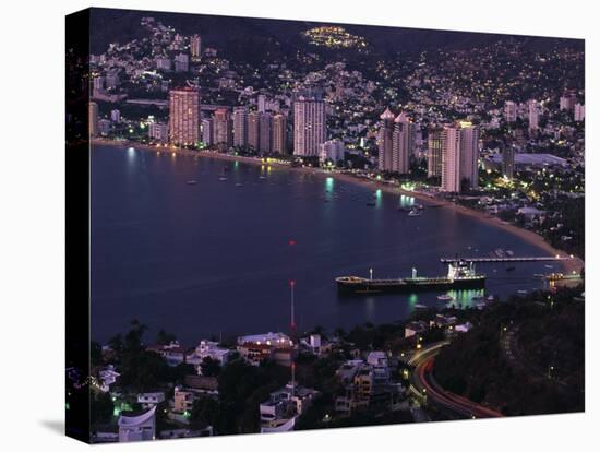 Acapulco Bay and Beach, Acapulco, Mexico-Walter Bibikow-Stretched Canvas