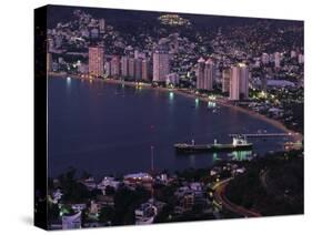 Acapulco Bay and Beach, Acapulco, Mexico-Walter Bibikow-Stretched Canvas