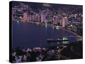 Acapulco Bay and Beach, Acapulco, Mexico-Walter Bibikow-Stretched Canvas