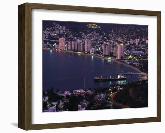 Acapulco Bay and Beach, Acapulco, Mexico-Walter Bibikow-Framed Premium Photographic Print