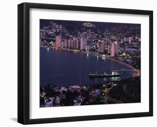 Acapulco Bay and Beach, Acapulco, Mexico-Walter Bibikow-Framed Premium Photographic Print