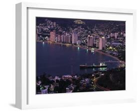 Acapulco Bay and Beach, Acapulco, Mexico-Walter Bibikow-Framed Premium Photographic Print