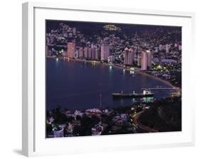 Acapulco Bay and Beach, Acapulco, Mexico-Walter Bibikow-Framed Photographic Print