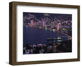 Acapulco Bay and Beach, Acapulco, Mexico-Walter Bibikow-Framed Photographic Print