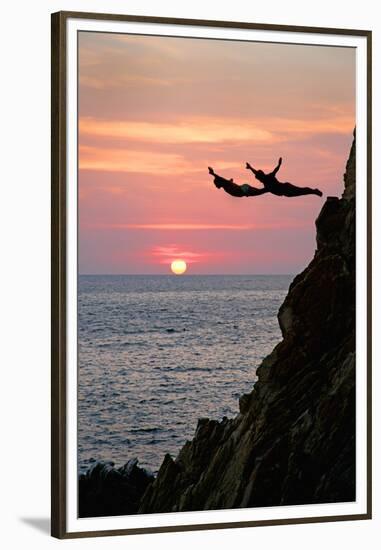 Acapulco Cliff Divers at Sunset-Thom Lang-Framed Premium Photographic Print