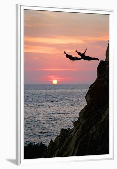 Acapulco Cliff Divers at Sunset-Thom Lang-Framed Premium Photographic Print