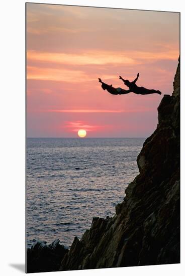 Acapulco Cliff Divers at Sunset-Thom Lang-Mounted Premium Photographic Print