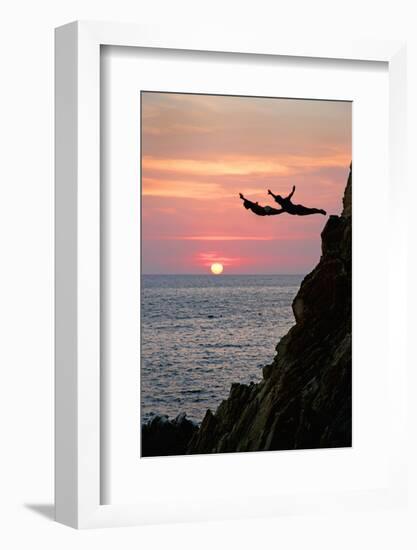 Acapulco Cliff Divers at Sunset-Thom Lang-Framed Photographic Print