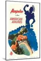Acapulco, Mexico - American Airlines - Mexican Dancer Silhouette-Fred Ludenken-Mounted Art Print