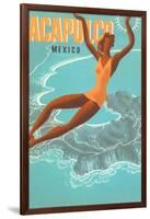 Acapulco, Mexico: Woman and Water-null-Framed Art Print
