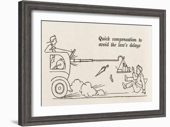Accident Compensation-William Heath Robinson-Framed Art Print