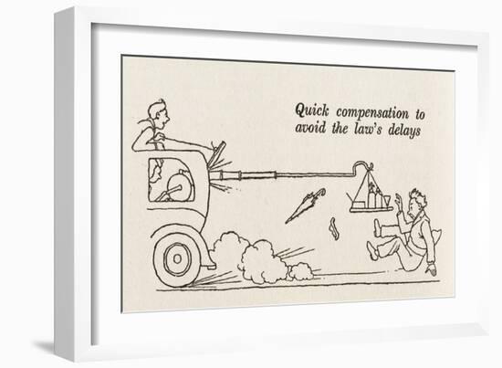 Accident Compensation-William Heath Robinson-Framed Art Print