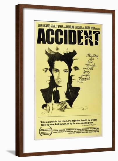 Accident, from Left: Dirk Bogarde, Jacqueline Sassard, Stanley Baker, 1967-null-Framed Art Print