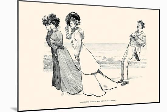 Accident to a Young Man with a Weak Heart-Charles Dana Gibson-Mounted Art Print