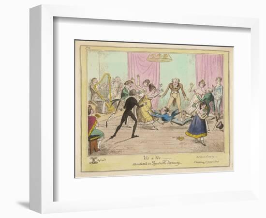 Accidents in Quadrille Dancing Mishaps to Avoid on the Dance Floor-George Cruikshank-Framed Art Print