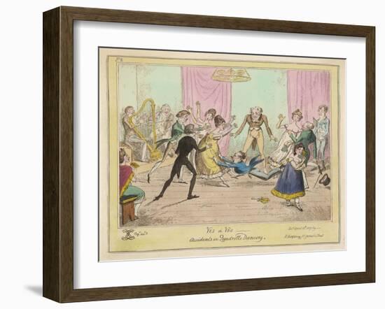 Accidents in Quadrille Dancing Mishaps to Avoid on the Dance Floor-George Cruikshank-Framed Art Print