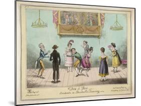 Accidents in Quadrille Dancing Mishaps to Avoid on the Dance Floor-George Cruikshank-Mounted Art Print