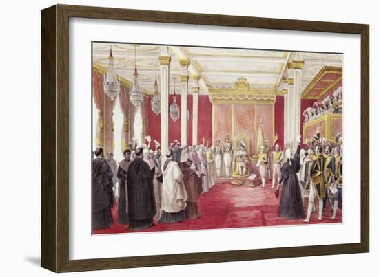 Acclamation of King John VI in Rio De Janeiro, Painting by Jean-Baptiste Debret-null-Framed Giclee Print