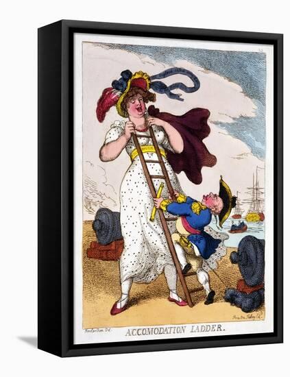 Accommodation Ladder, 1811-Thomas Rowlandson-Framed Stretched Canvas