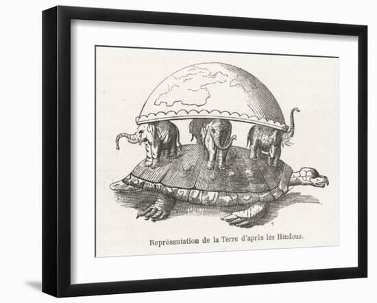 According to Hindu Belief the Earth is Supported on Elephants Standing on a Tortoise-Flammarion-Framed Art Print