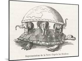 According to Hindu Belief the Earth is Supported on Elephants Standing on a Tortoise-Flammarion-Mounted Art Print