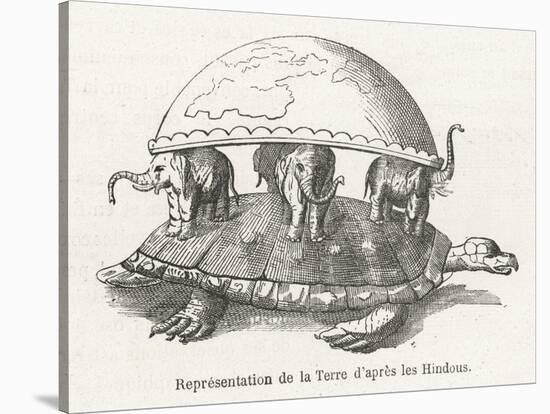 According to Hindu Belief the Earth is Supported on Elephants Standing on a Tortoise-Flammarion-Stretched Canvas