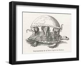 According to Hindu Belief the Earth is Supported on Elephants Standing on a Tortoise-Flammarion-Framed Art Print