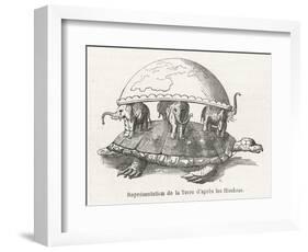 According to Hindu Belief the Earth is Supported on Elephants Standing on a Tortoise-Flammarion-Framed Art Print