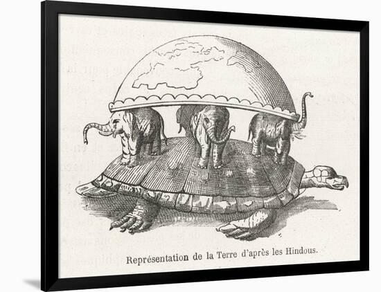 According to Hindu Belief the Earth is Supported on Elephants Standing on a Tortoise-Flammarion-Framed Art Print