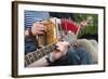 Accordion and Guitar, Ethnic Group of Musicians, River Emajogi-Nico Tondini-Framed Photographic Print