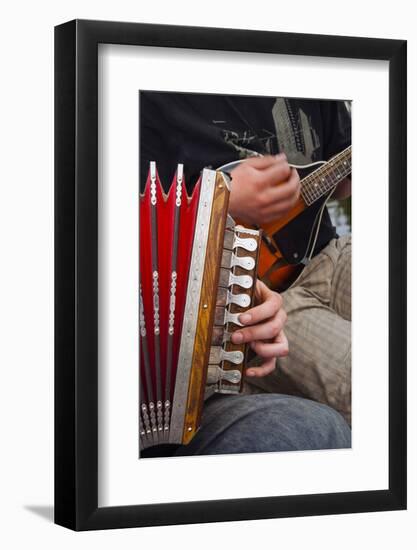 Accordion, Ethnic Group of Musicians, River Emajogi, Tartu, Estonia, Baltic States, Europe-Nico Tondini-Framed Photographic Print