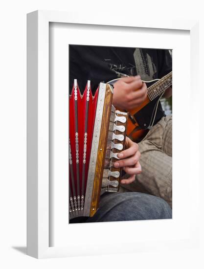 Accordion, Ethnic Group of Musicians, River Emajogi, Tartu, Estonia, Baltic States, Europe-Nico Tondini-Framed Photographic Print