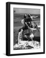 Accordion Picnic Girls-null-Framed Photographic Print