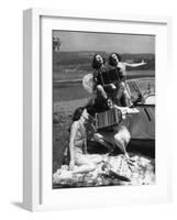 Accordion Picnic Girls-null-Framed Photographic Print