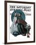 "Accordionist" or "Serenade" Saturday Evening Post Cover, August 30,1924-Norman Rockwell-Framed Giclee Print