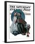 "Accordionist" or "Serenade" Saturday Evening Post Cover, August 30,1924-Norman Rockwell-Framed Giclee Print