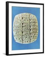 Accounts Table with Cuneiform Script, circa 2400 BC-Mesopotamian-Framed Giclee Print