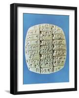 Accounts Table with Cuneiform Script, circa 2400 BC-Mesopotamian-Framed Giclee Print