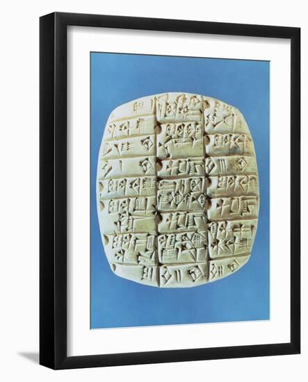 Accounts Table with Cuneiform Script, circa 2400 BC-Mesopotamian-Framed Giclee Print