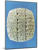 Accounts Table with Cuneiform Script, circa 2400 BC-Mesopotamian-Mounted Giclee Print