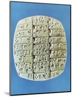 Accounts Table with Cuneiform Script, circa 2400 BC-Mesopotamian-Mounted Giclee Print