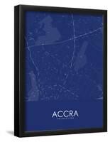 Accra, Ghana Blue Map-null-Framed Poster