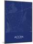 Accra, Ghana Blue Map-null-Mounted Poster