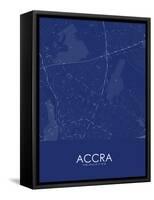 Accra, Ghana Blue Map-null-Framed Stretched Canvas