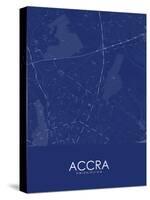 Accra, Ghana Blue Map-null-Stretched Canvas